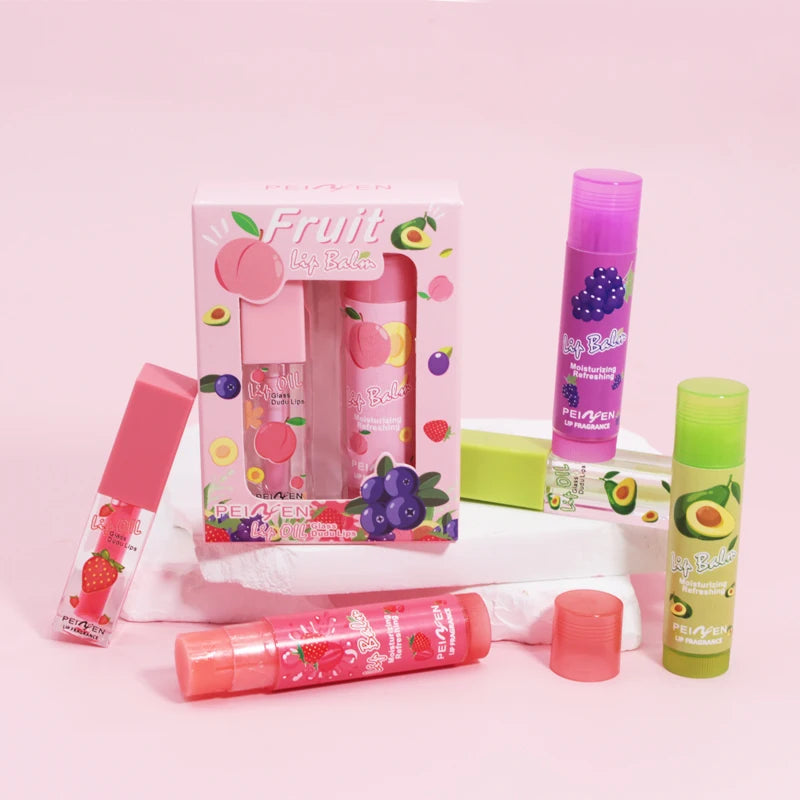Fruit Lip Oil Set – Moisturizing Nourishing Lip Care Gift Lip Oil Gift Set Oasis Select