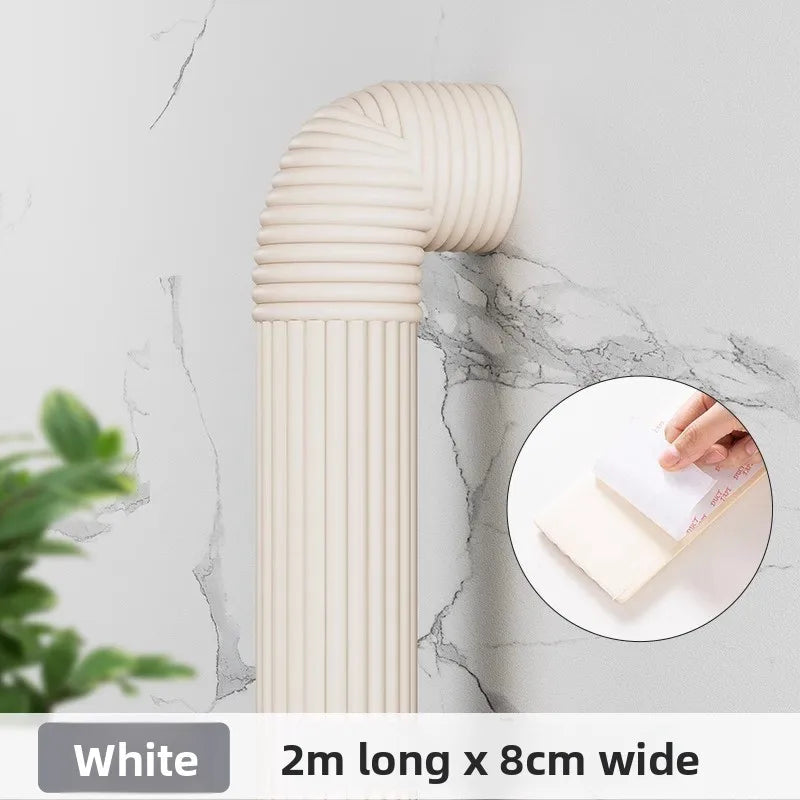 1-5pcs 2M Decorative Pipe Sleeve for Fire Sprinkler Sewage AC Heating Tubes Indoor Hide Ugly Utility Lines Creative Home Decor Oasis Select White 3PCS