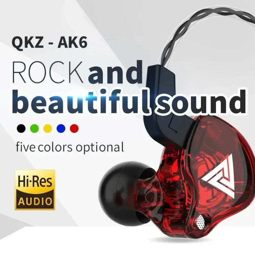 New Sport Headset with Microphone 3.5mm Wired Headphones QKZ AK6 In Ear Earphone for iPhone In Ear Mic Stereo Race Headset Oasis Select