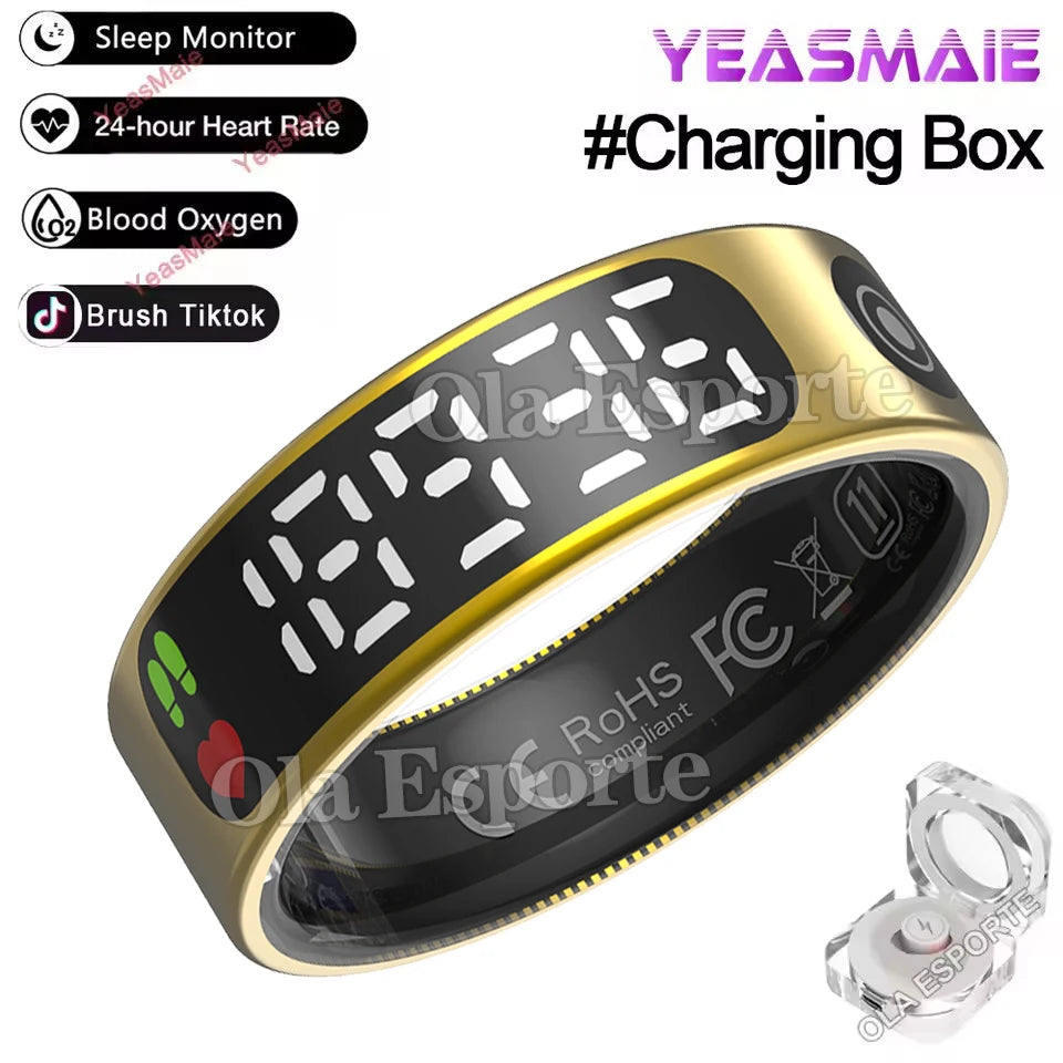 Smart Ring LED – Heart Rate, SpO₂ & Sleep Tracker | 5ATM