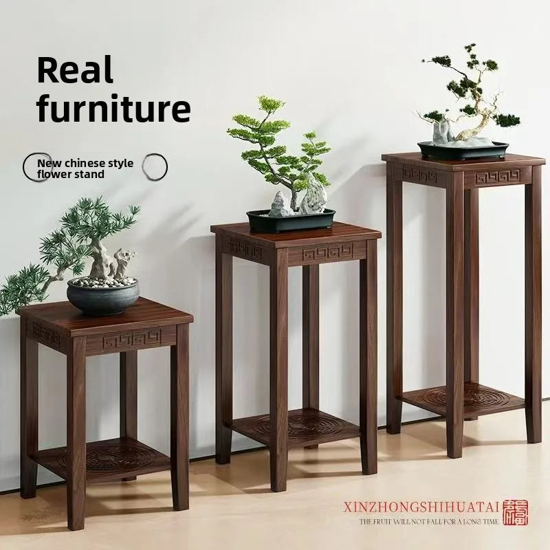 New Chinese flower rack, living room floor-to-ceiling indoor flower table, flower pot rack antique rack, ornament tea room rack. Oasis Select