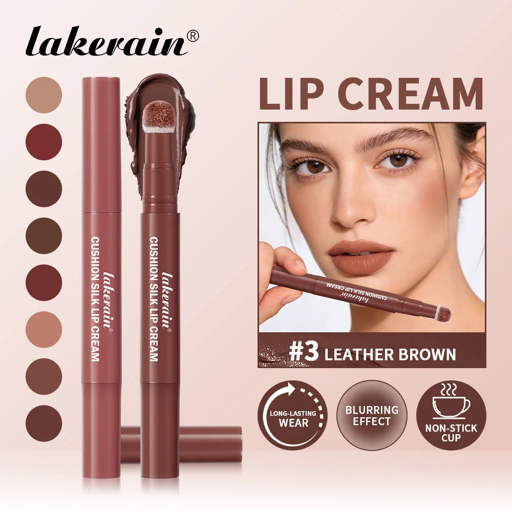 Lakerain 2-in-1 Lip Cream Powder Blusher Air Cushion Brush Design Deep Hydration Long-lasting Non Fading Lipstick Powder Blusher Oasis Select