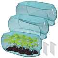 LIKE WISH Garden For Plants Cover 3Pcs 99* 40* 45Cm With 24 Ground Nails,Mesh Netting Covers Net Cage Guard Protector For Plant Oasis Select As Shown
