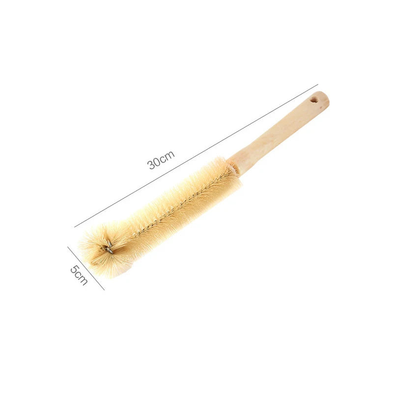 Wooden Bottle Cleaning Brush with Long Handle - Glass Scrubber for Stainless Steel Drink Bottles, Kitchen Tools,Cleaning Tools Oasis Select 30x5cm