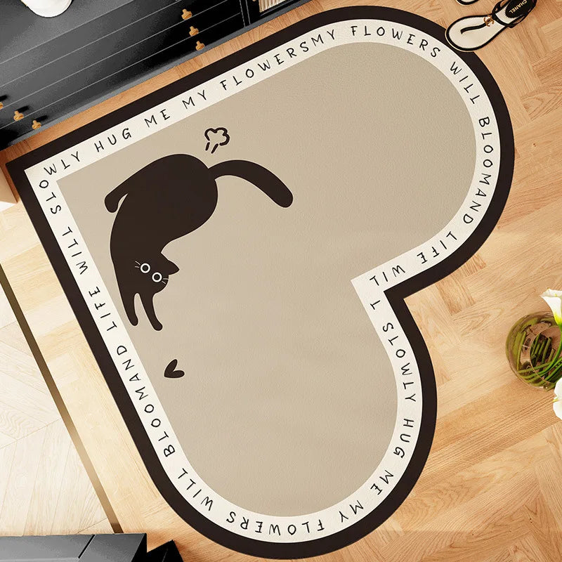 New Corner Super Absorbent Kitchen Floor Mat Diatom Mud Pad Bath Pad Anti-Slip Carpet Wipeable Wash Long Strip Carpet Oasis Select E 70X70cm