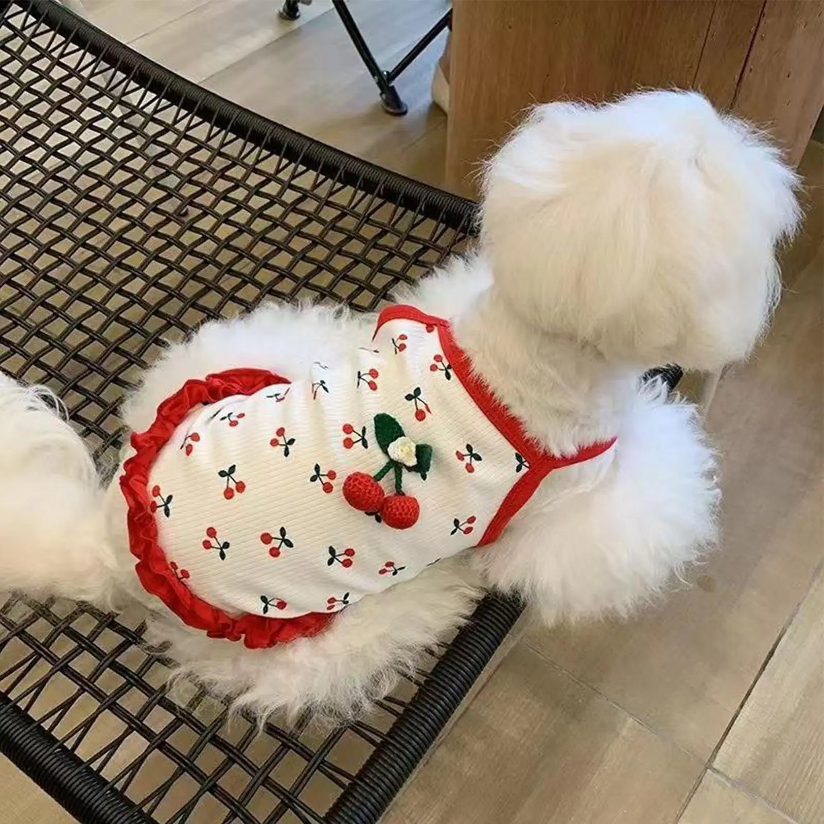 Puppy Clothes Girl Cute Spring Soft Breathable Vest Dog Outfit Apparel Cute puppy suspenders for spring and summer dog vest Oasis Select
