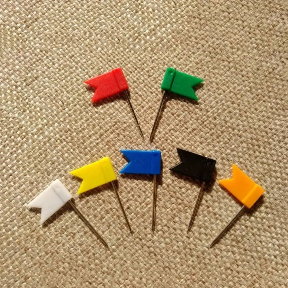 100pcs/box Bright Colors Colored Push Pins Reliable Material Stable Fixing Map Pins Easy Insert 100 Pieces Box Art Supplies Oasis Select