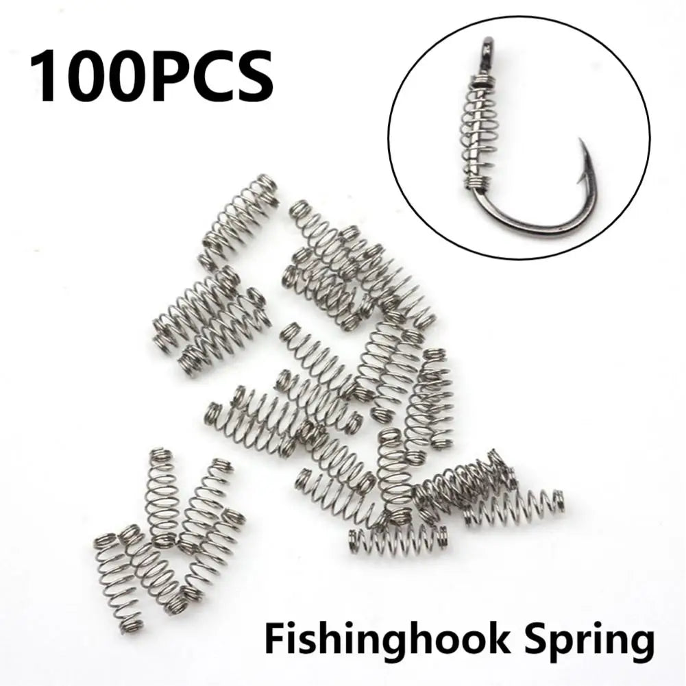 100Pcs Fish Hooks Spring Bait Feeder Lure Trap Fishbait Feeder Tackle Carp Explosion Hooks Jig Fly Fishing Hooks Stainless Steel Oasis Select