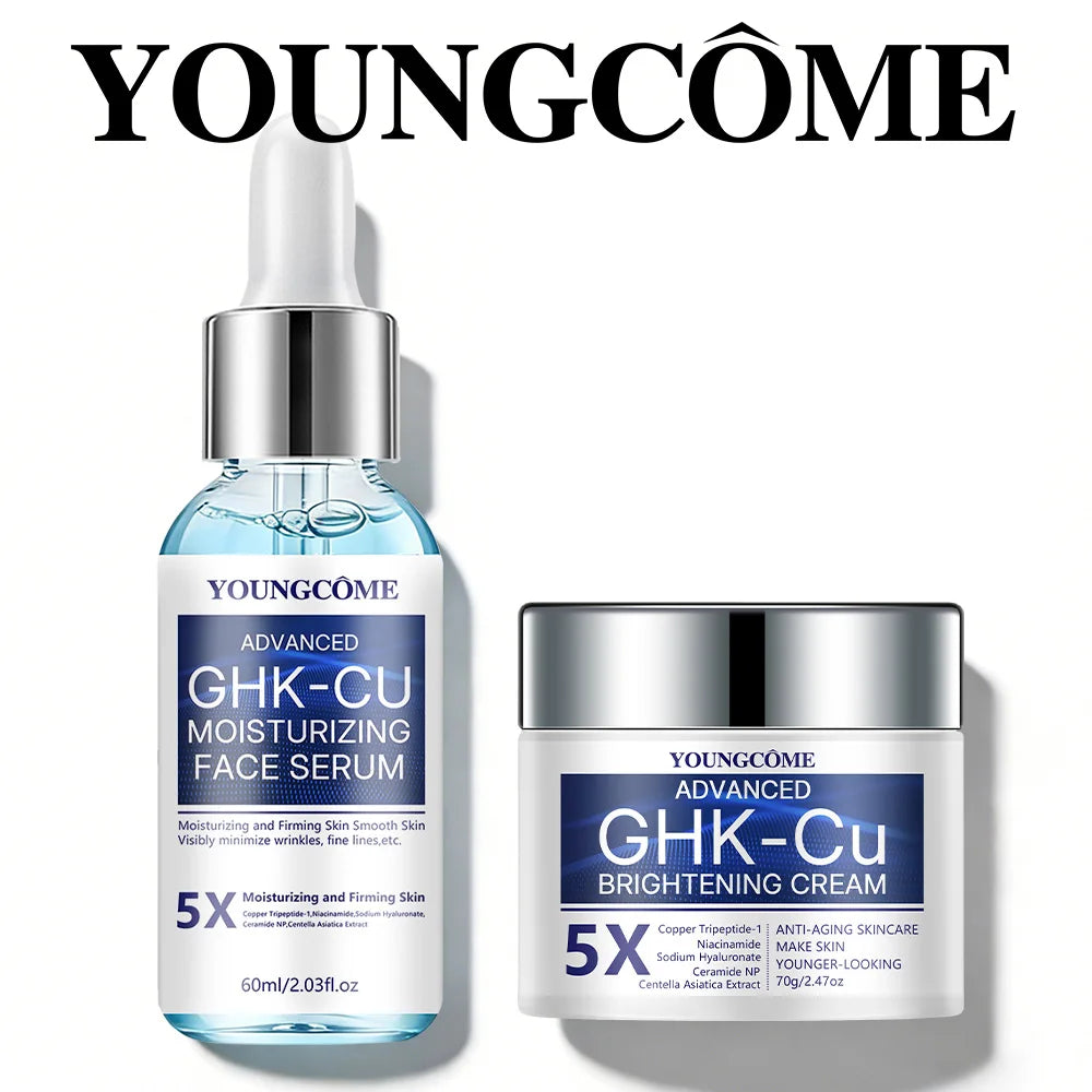 GHK-CU Copper Peptide Anti-Aging Face Cream & Serum - Firming & Hydrating Moisturizer for All Skin Types, Skincare for Women Oasis Select