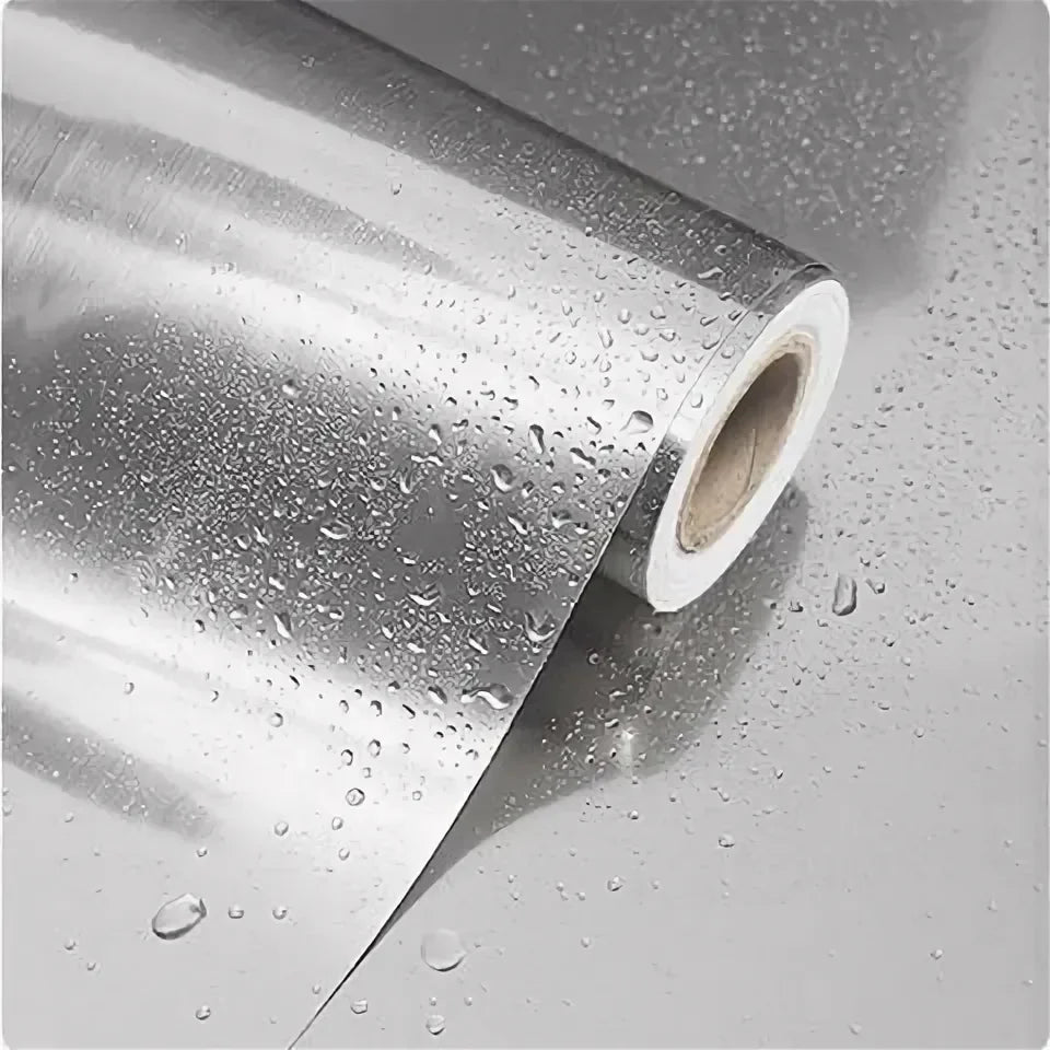 40cm PVC Stainless Steel Removable Wallpaper Film Vinyl Material Waterproof And Oil-Proof Suitable For Kitchens And Elevators. Oasis Select