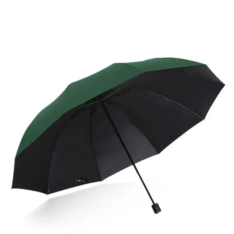 High-Quality 130cm Ten-Bone Umbrella with Reinforced Frame Strong Waterproof Windproof Manual Large Umbrella for Protection Oasis Select Dark Green G1345B 10K metal-fiber composite