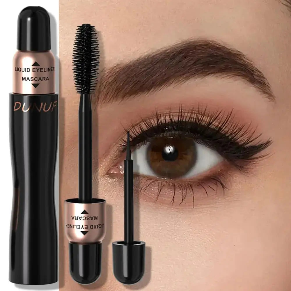 DUNUF 2-in-1 Mascara & Eyeliner Kit – Waterproof Black