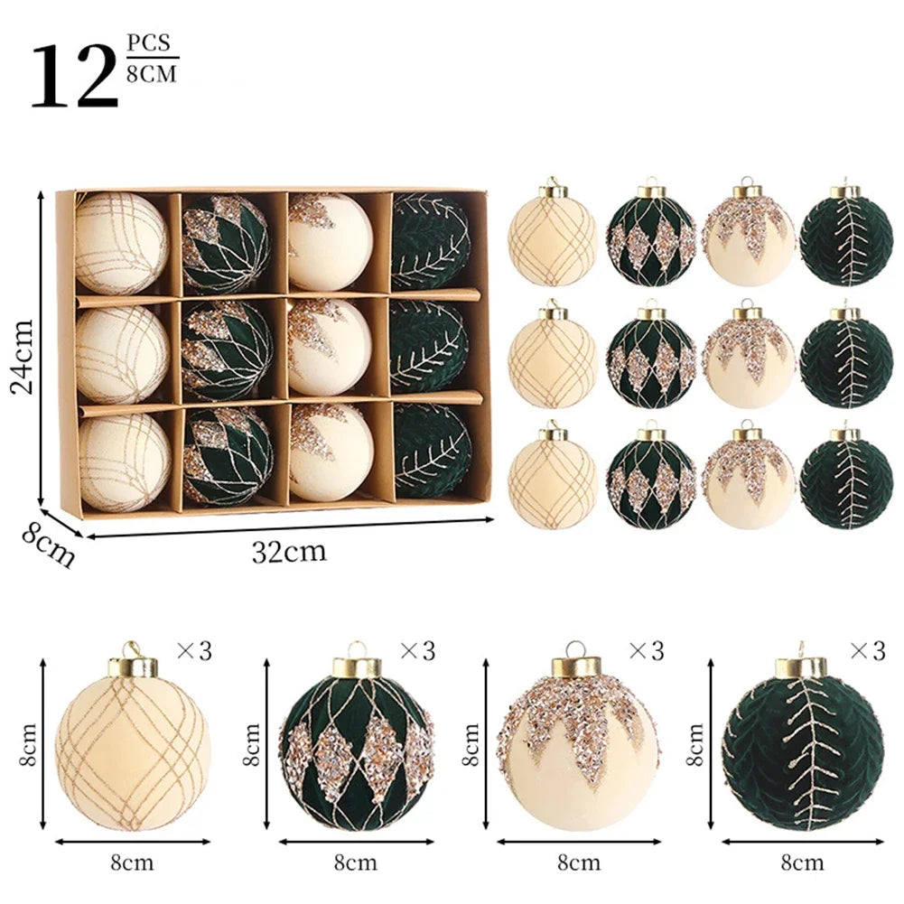 Holiday Decoration Velvet Christmas Ornaments Cozy Atmosphere Ornaments Quality Holiday Ornaments Soft Flocked Texture Oasis Select Green and White China Mainland