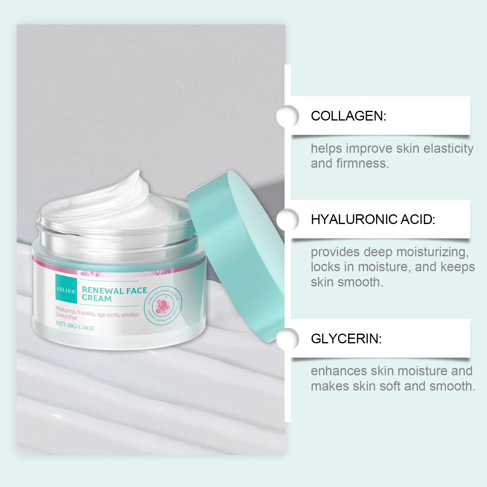 EELHOE Collagen Firming Cream – Vitamin E & Hyaluronic Acid