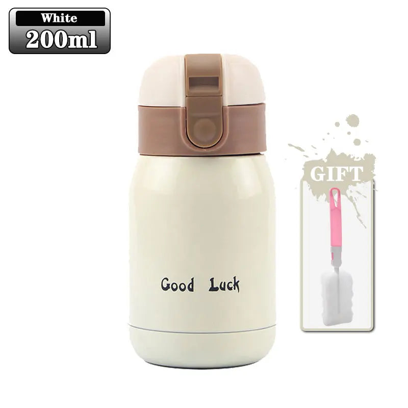 Wholesale 200ML Flip Top Thermal Mug Stainless Steel One Touch Kids Thermos Bottle Flask With Button Lid Oasis Select White 200ml