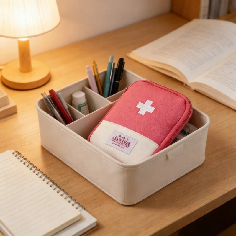 Portable Mini First Aid Medicine Organizer Bag Pill Case Emergency Survival Storage Pouch for Travel Camping Daily Home Use Oasis Select