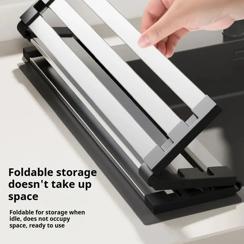 Foldable Stainless Steel Over-Sink Dish Drying Rack Sink Drying Rack Oasis Select