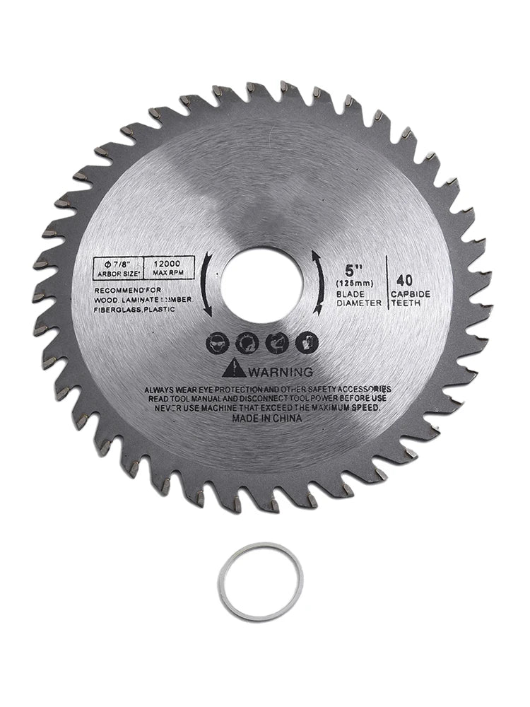 5In Cutting Disc Circular Saw Blade For Wood Carbide Tipped Cutting Tools 1" Bore 40 Teeth Max RPM 5,500 Oasis Select
