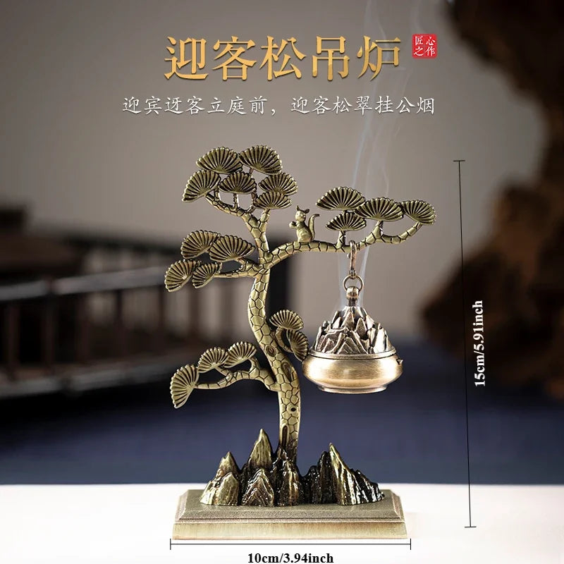 Welcome Pine Incense Burner Decoration Household Indoor Hanging Incense Burner Chinese Retro Censer Oasis Select A