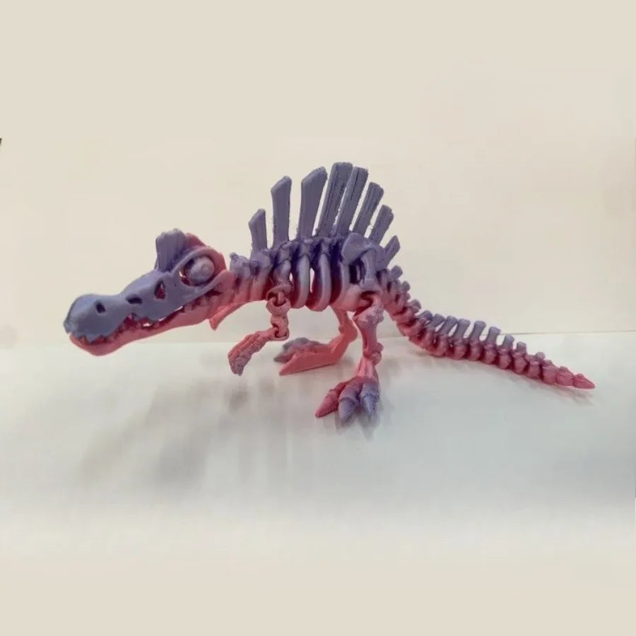 3D Printed Dinosaur Movable Echinosaurus Figurine Dragons Bone Model Desktop Craft Ornament Creative Novelty Gifts for Kids Oasis Select