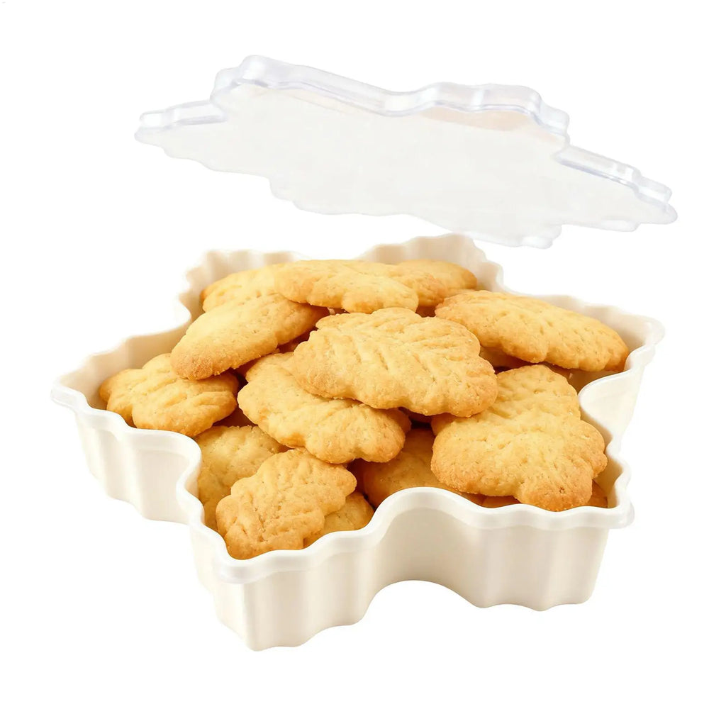 Christmas Serving Platter Snowman Tree with Lid Christmas Platters Snack Serving Tray for Cookie Candy Dessert Cheese Fruit Oasis Select