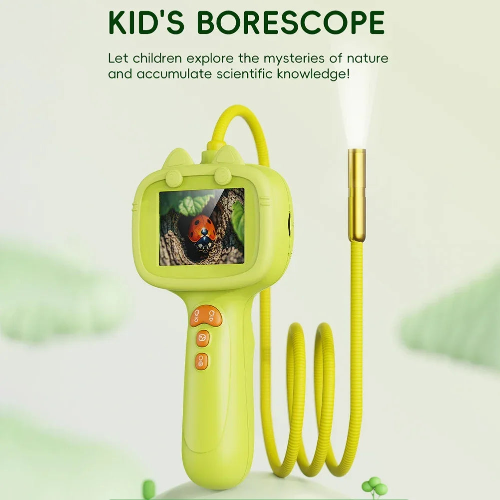 Kid Endoscope Camera 2.4-inch Display 1080p HD Probe with LED Kids Exploration Endoscope Tool for Indoor/Outdoor Children's Gift Oasis Select