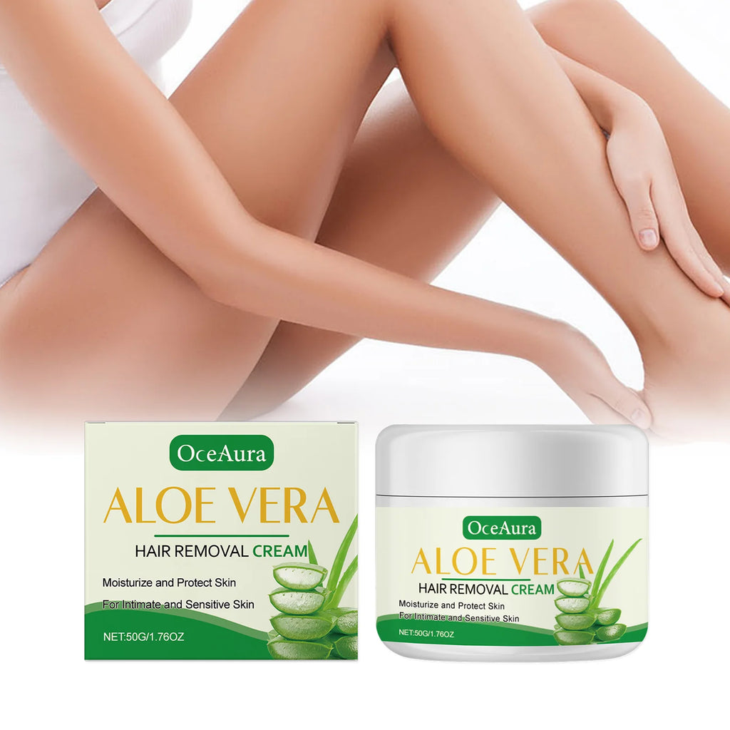Aloe Vera Hair Removal Cream - Gentle Depilatory For Smooth Skin, Full Body Use On Legs & Underarms, Moisturizing Formula Oasis Select