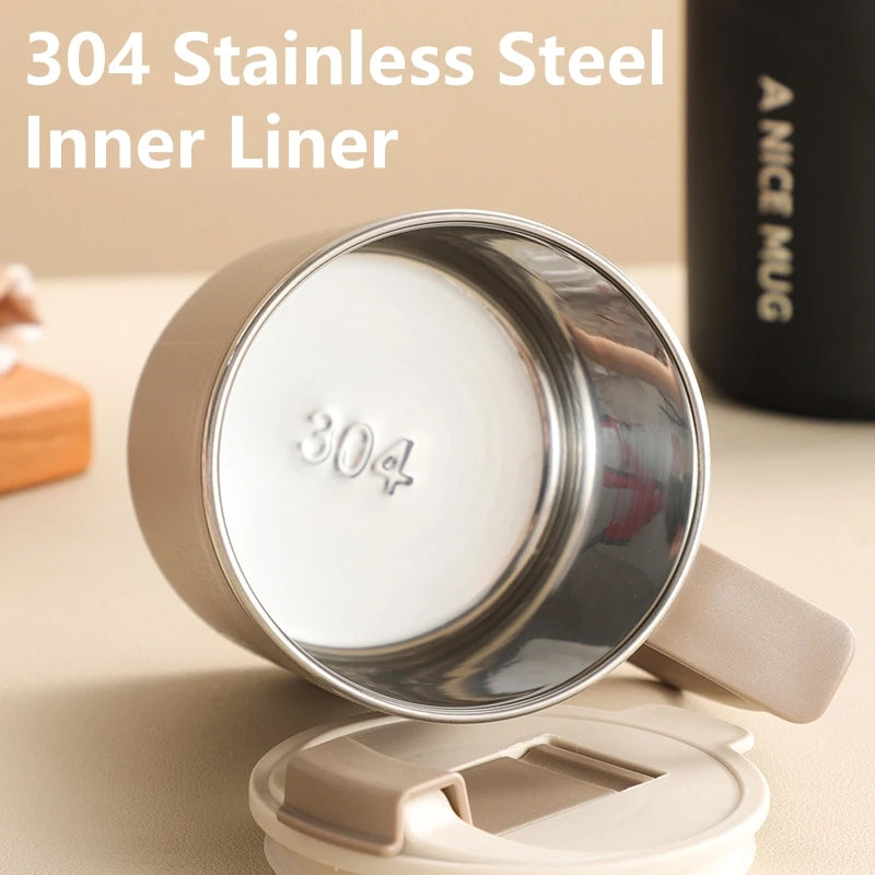 450ML Stainless Steel Insulated Coffee Mug with Detachable Tea Strainer, Leak-Proof Lid, and Handle - Double-Walled Thermal Cup Oasis Select
