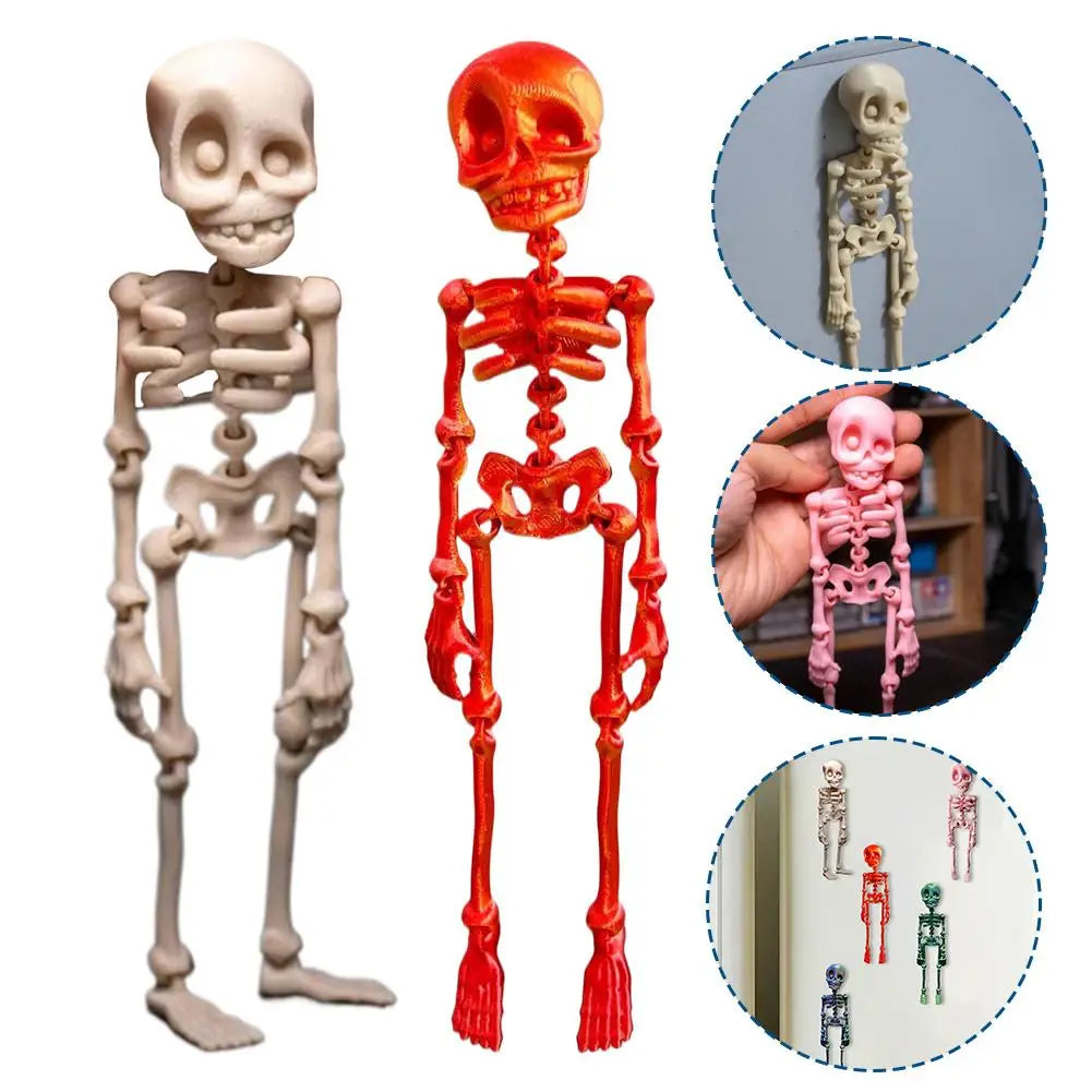 Mini Poseable Skeleton Fridge Magnet | 3D Halloween Decor