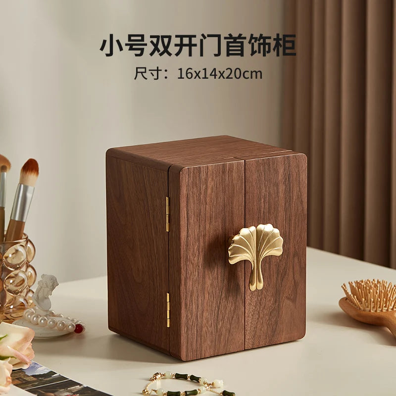 2024 New Large-capacity Wooden Jewelry Box Storage Cabinet New Chinese High-end Gold Jewelry Storage Box Oasis Select B
