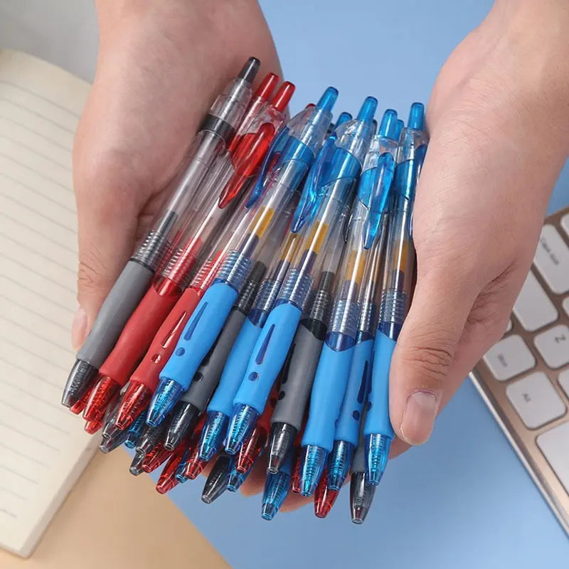 6/13pcs Retractable Gel Pens Set Black/Red/Blue Ink Ballpoint for Writing Refills Office Accessories School Supplies Stationer Oasis Select