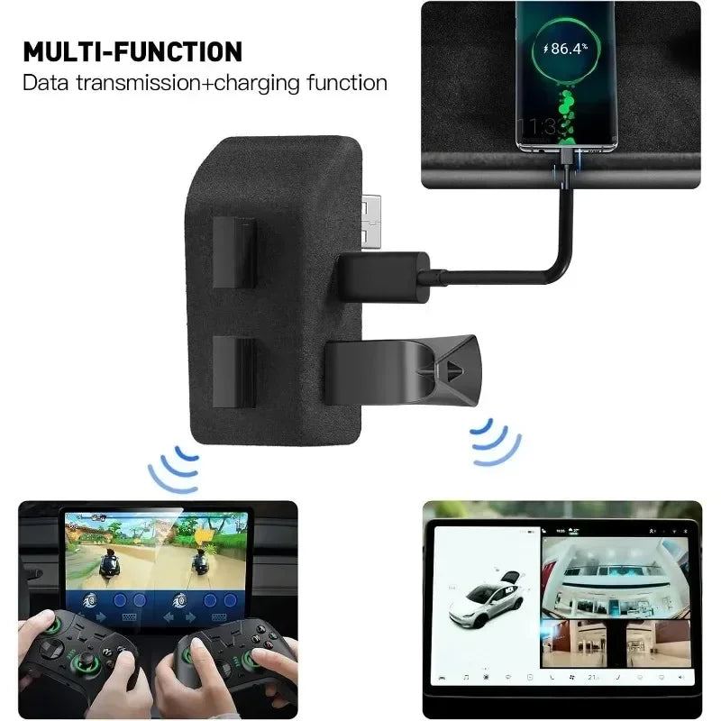 For Tesla Model 3 Y Highland Juniper 2021-2025 Glove Box Docking Station High Speed 4 USB Shunt Hub Flocking Adapter Powered Oasis Select