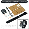 LED DIY Electronic Watch Kit Digital Tube Clock Accessories Soldering Assembly Electronic Silicone Watch Oasis Select Black