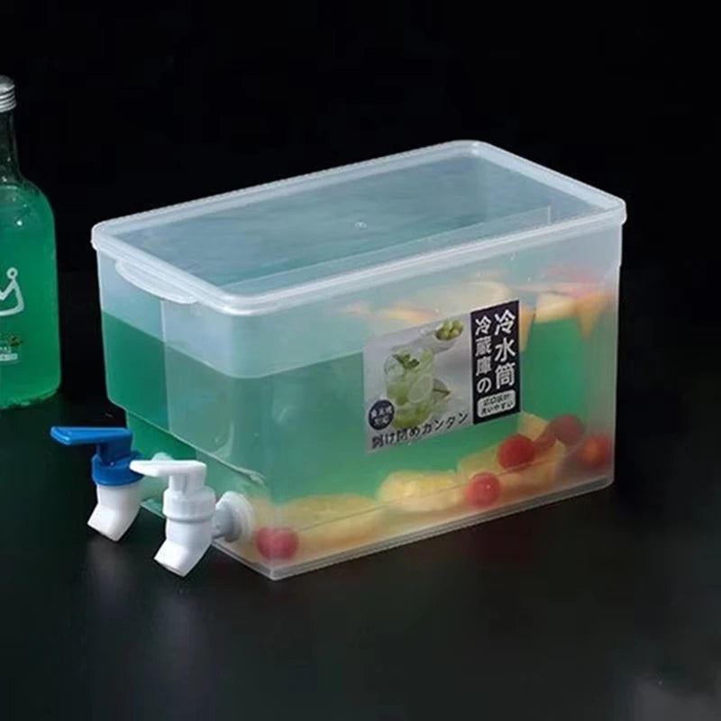 WISH 5.2L Large Capacity Water Fountain Milk Drink Beverage Dispenser Spill Proof Jug With Faucet In Refrigerator Fruit Juice Oasis Select