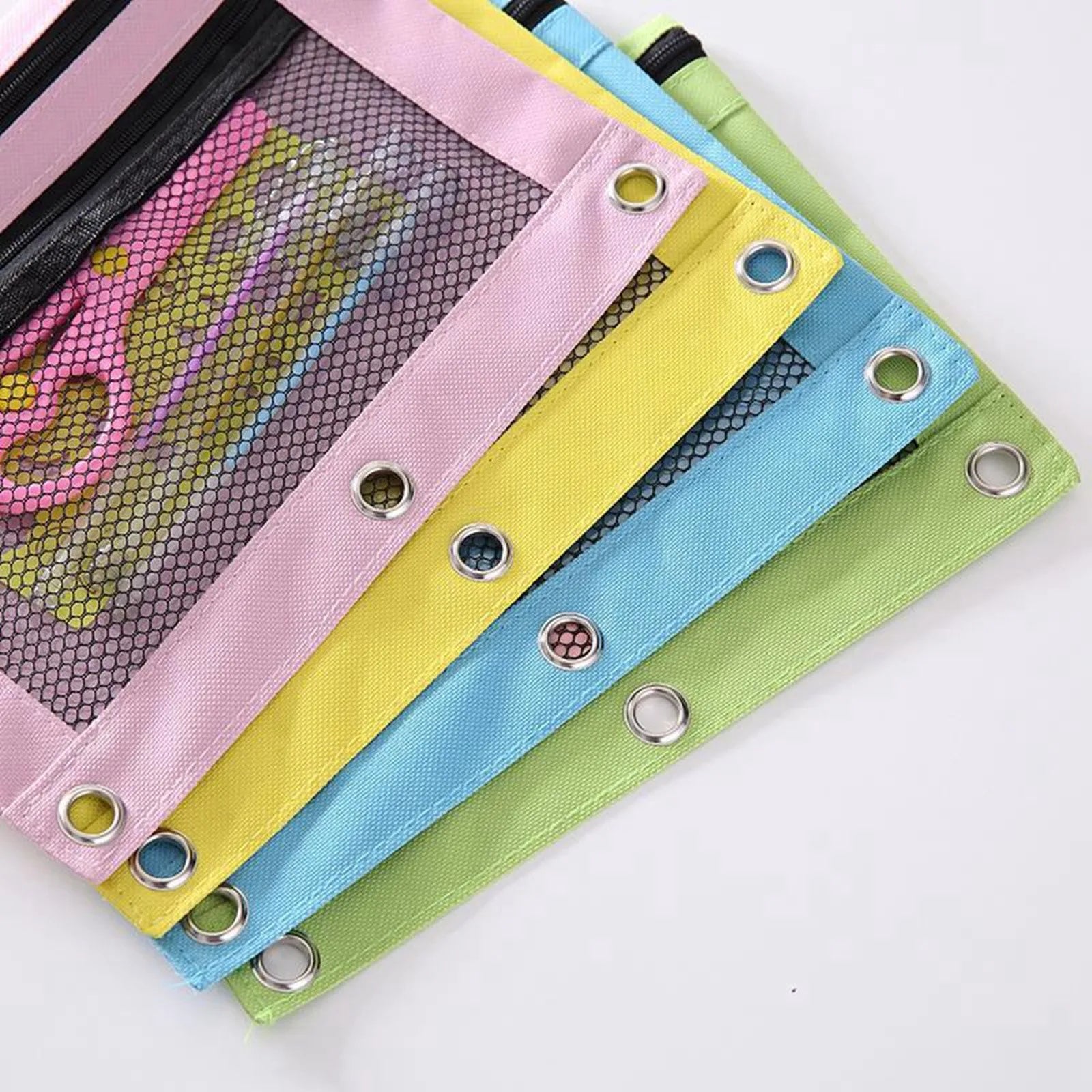 Colorful Double Layer canvas Cloth Zipper Paper File Folder Book Pencil Pen Case Bag File Document Bags Oasis Select