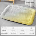 Summer Pet Ice Pads Cold Silk Cool Feeling Dog Beds Skin-friendly Breathable Neck-protecting, Cat Beds, Gradient Color Series Oasis Select Yellow XL 80x65cm