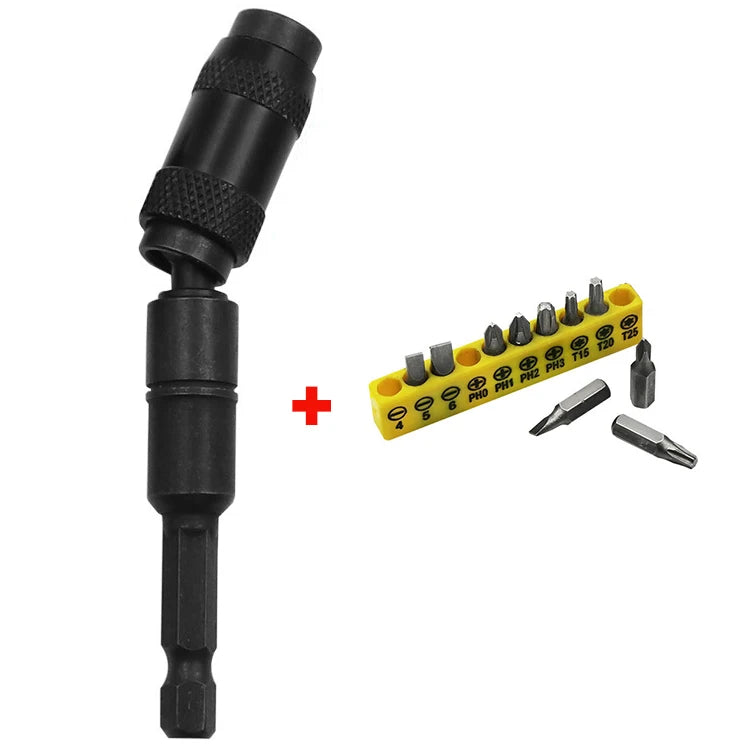 1/4"Hex Magnetic Pivoting Drill Bit Quick Change Drive Guide Drill Pivoting Bit Holder for Tight Spaces Magnetic Bit Tip Holder Oasis Select Black set