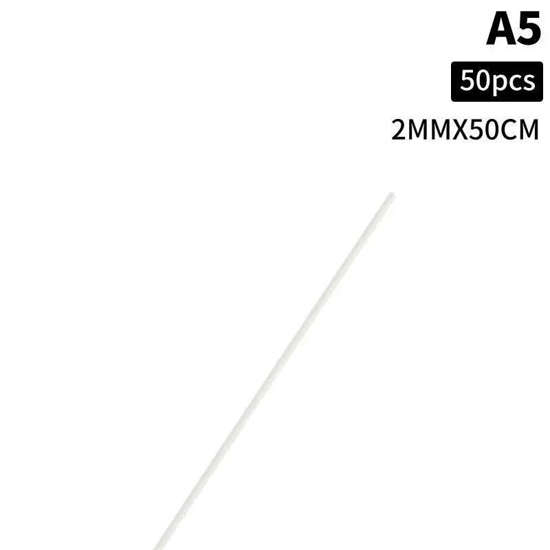 ABS Solid Rods 50-Piece Set – 6 Sizes for DIY Model Making