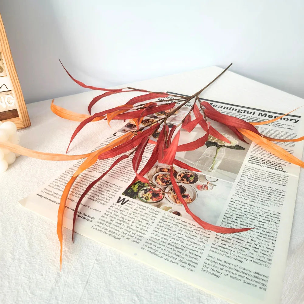 Artificial Plant Autumn Color Eucalyptus Long Branch Home Garden Decor Fake Leaves Wedding Party Decoration Ornaments Oasis Select