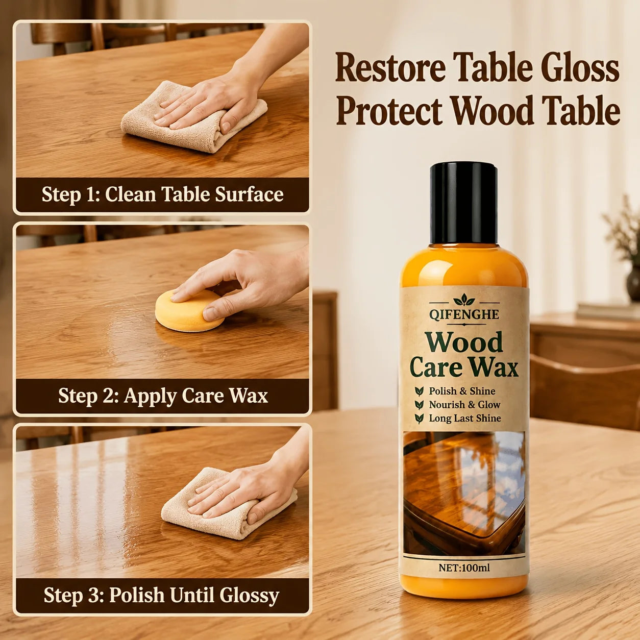 Wood Care Wax Polish – Glossy Hardwood Furniture Protection Furniture Polish Wax Oasis Select