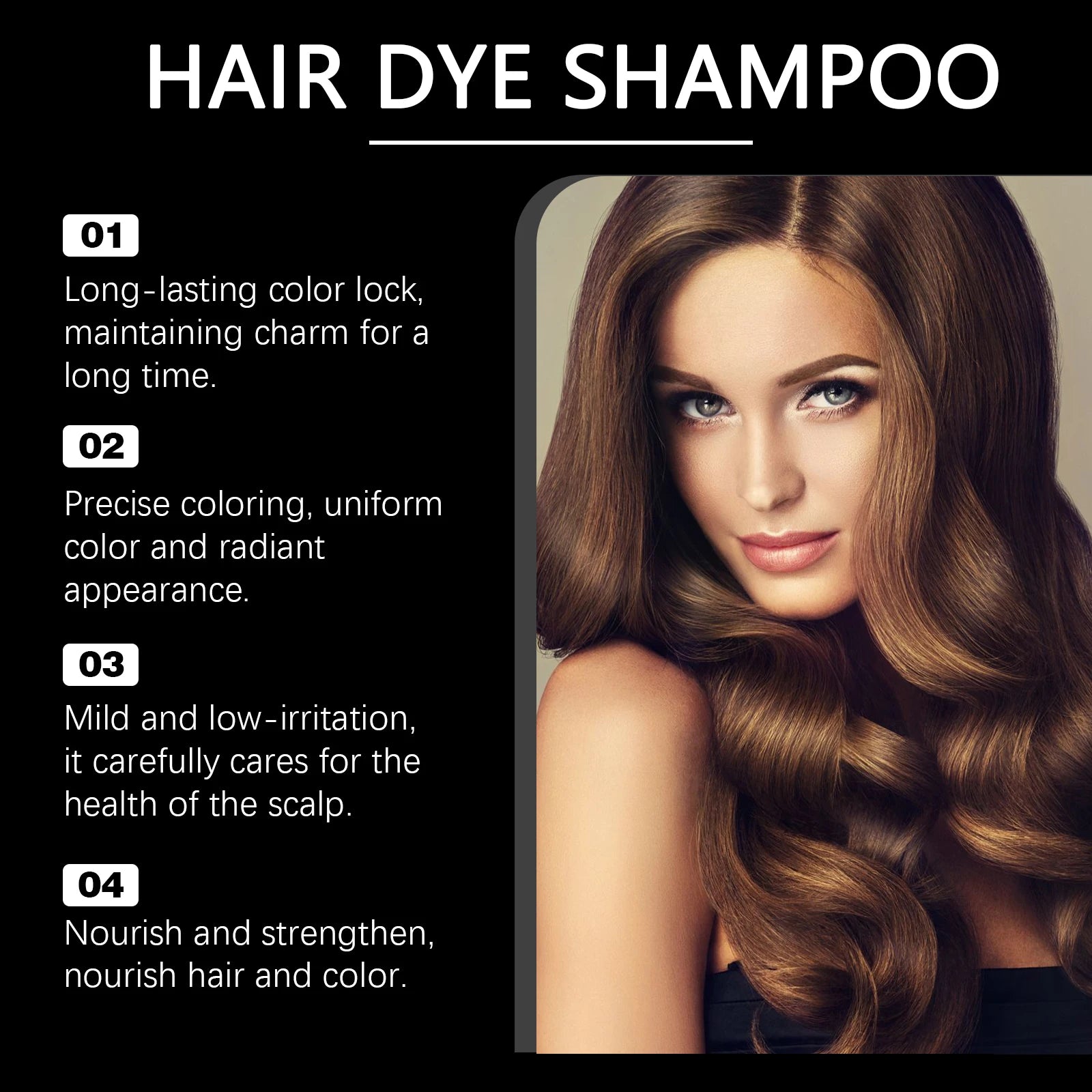 Black Hair Dye Shampoo Rapid Hair Dyeing Repair Dry Reduce Breakage Split Ends Oil Control Nourishing Hair Root Coloring Shampoo Oasis Select