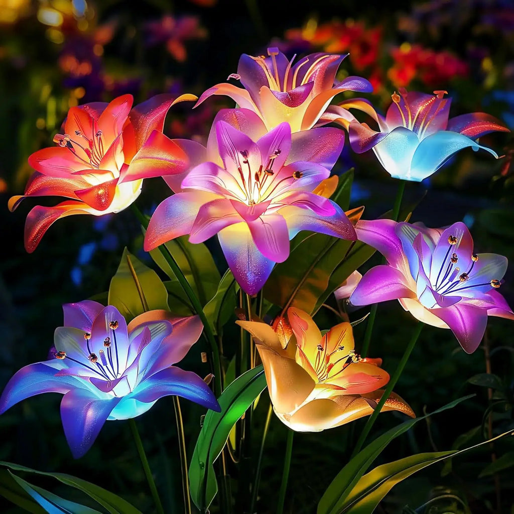 Solar Outdoor LED 4-head Dahlia Decorative Lamp, Garden and Lawn Lamp, Waterproof and No-wiring Lamp Oasis Select