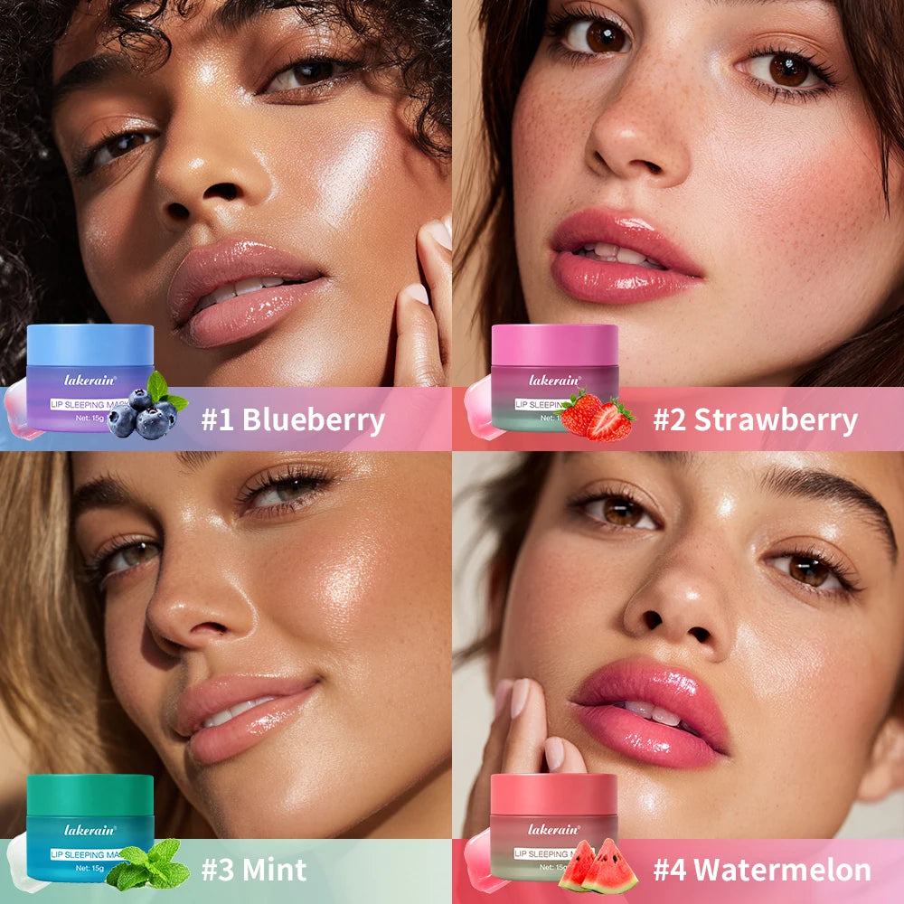 Lakerain Lip Sleeping Mask Smooth Creamy Texture Dual-Color Formula Overnight Hydration Non-Sticky Natural Protection Lip Mask Oasis Select