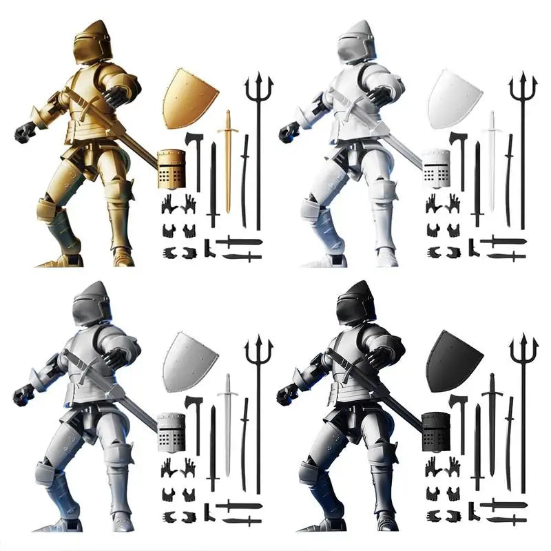 Medieval Action Figures Anime Figures Toys Movable Robot Multi-Jointed Dummys Fully Articulated Action Figures for Desk Display Oasis Select