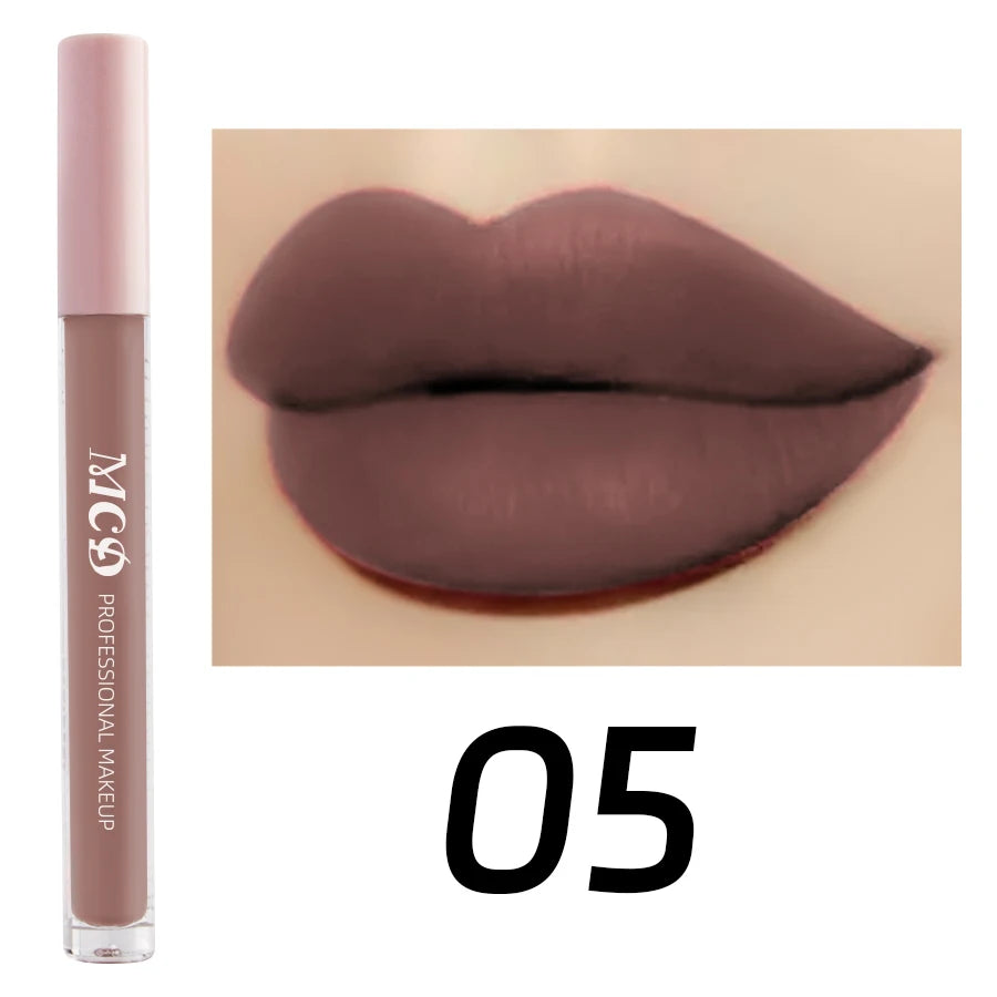 MCD Dark Brown Matte Velvet Liquid Lipstick – Waterproof Lip Gloss
