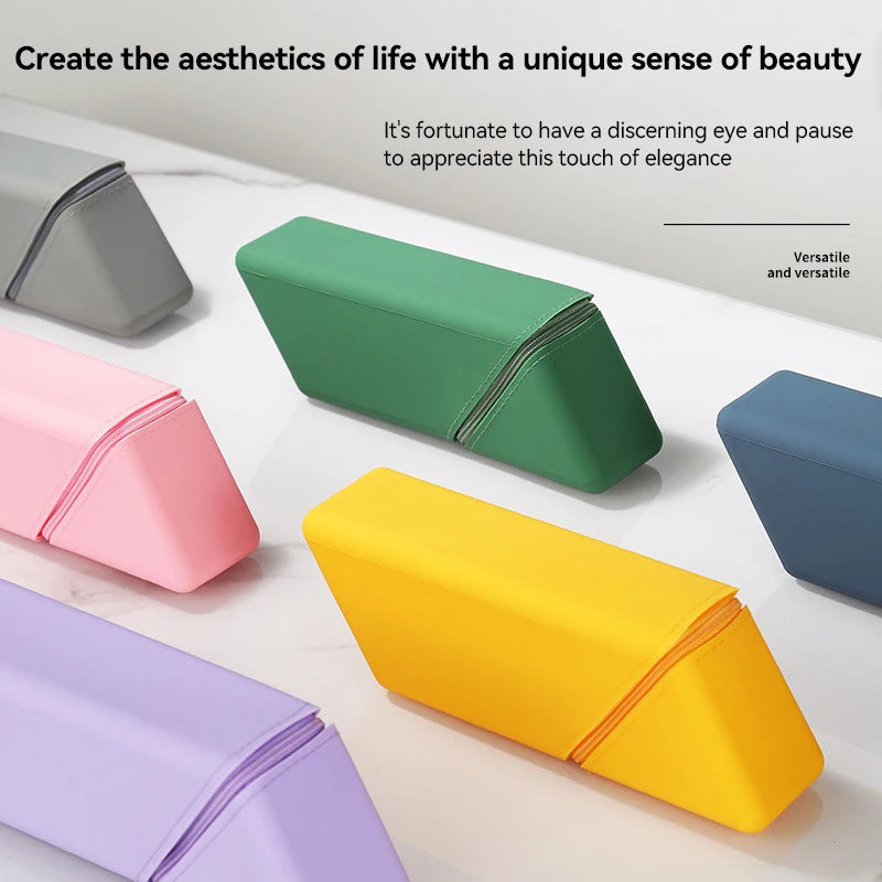 Silicone Pen Holder Foldable Students Pencil Case Large Capacity Expandable Pencil Cup for Desk Study & Office Portable Gift Oasis Select