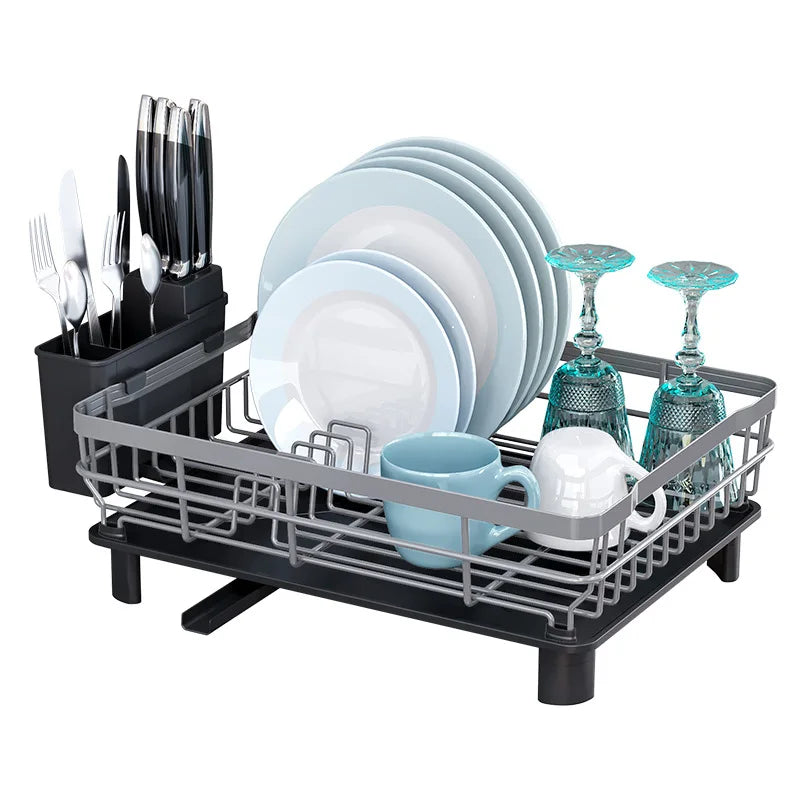 Kitchen Dish Drain Rack Tableware Storage Rack Tableware Shelf Drain Basket Sink Dishwasher Dish Rack Oasis Select grey