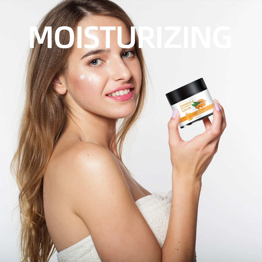 Turmeric & Vitamin C Cream -Lightweight Nourishment for Face& Neck, Fast-Absorbing HydrationAll Skin Types Oasis Select