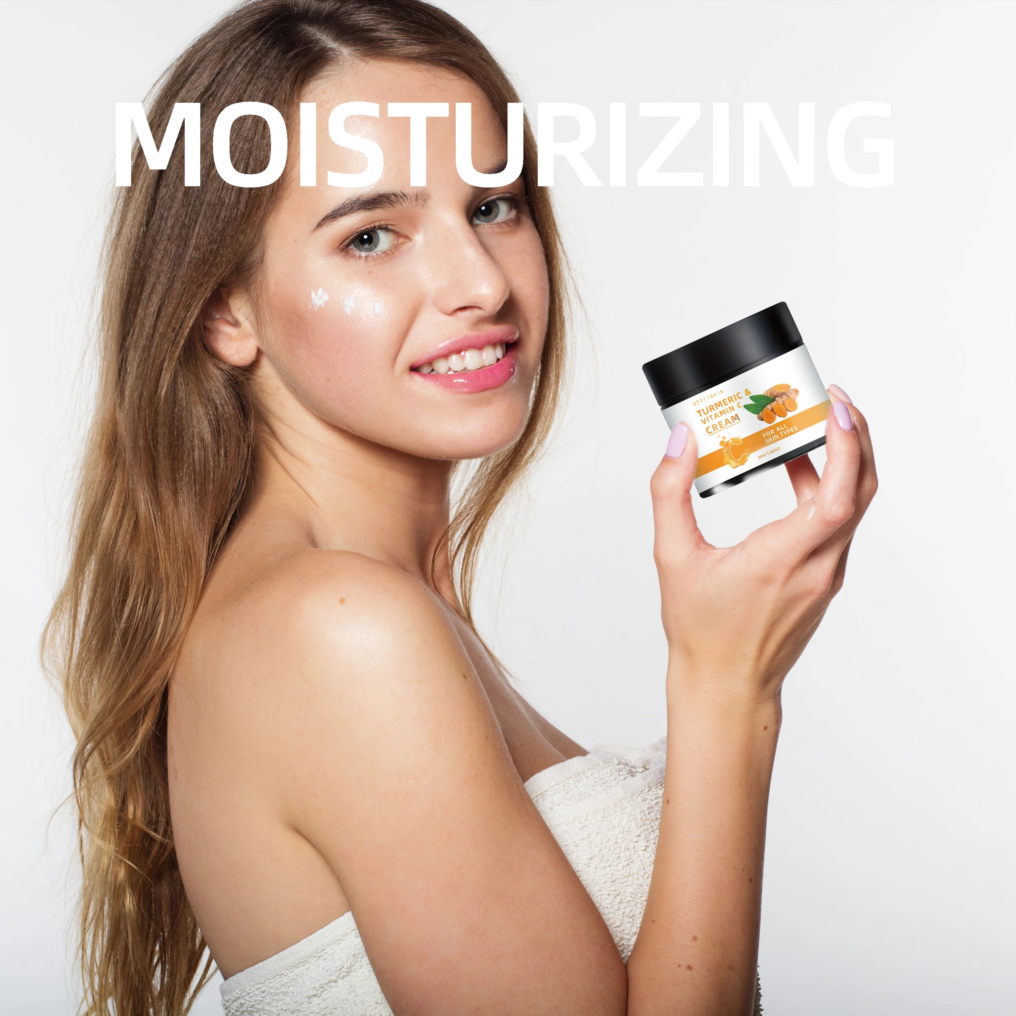 Turmeric & Vitamin C Cream -Lightweight Nourishment for Face& Neck, Fast-Absorbing HydrationAll Skin Types Oasis Select