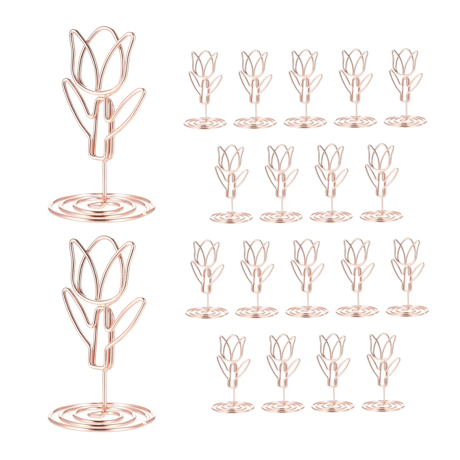 20 Pcs Table Number Holder Photo Clips Tulip Shaped Sign Stand Name Card for Centerpieces Wedding Birthday Party Home Decoration Oasis Select